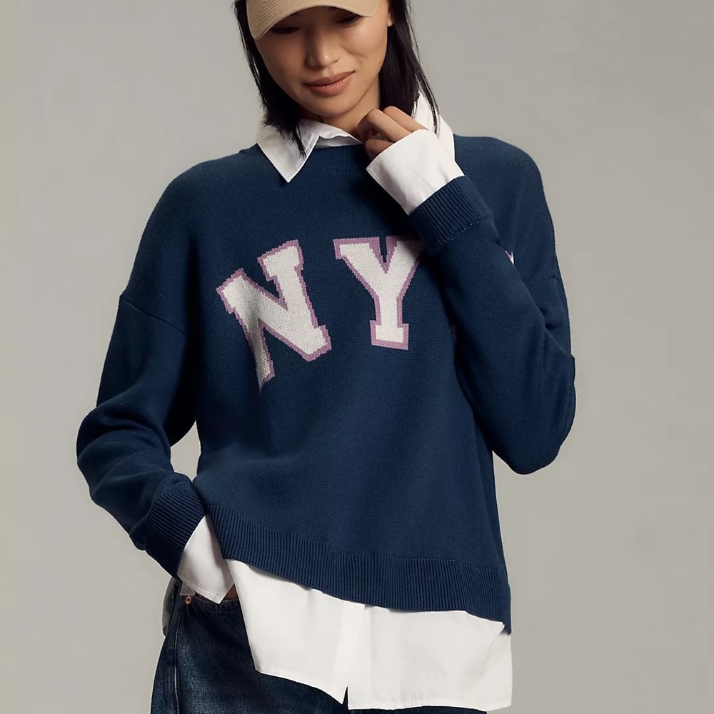 Maeve Anthropologie NYC graphic sweater